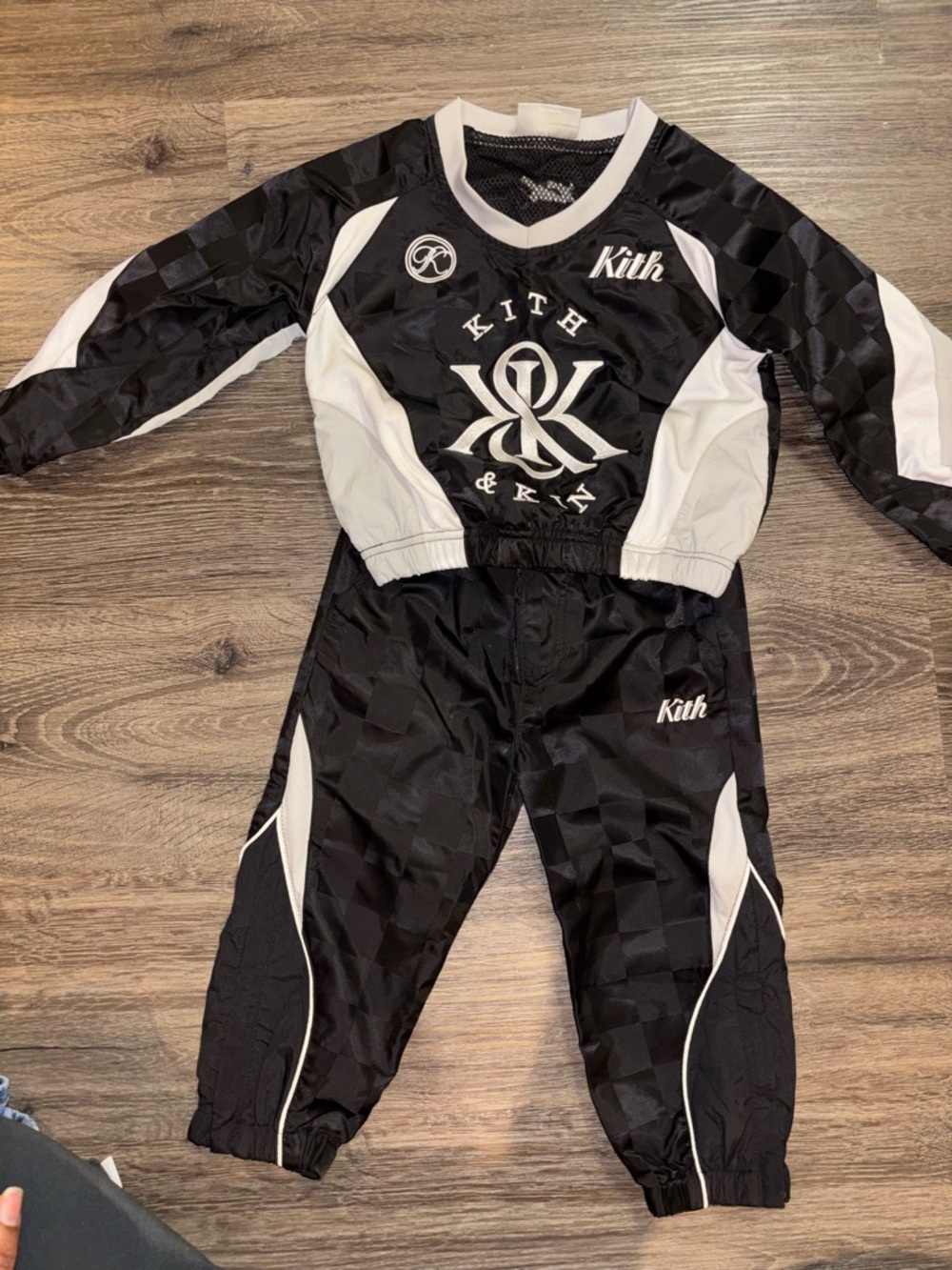 Kith Black & White Checker Logo Tracksuit